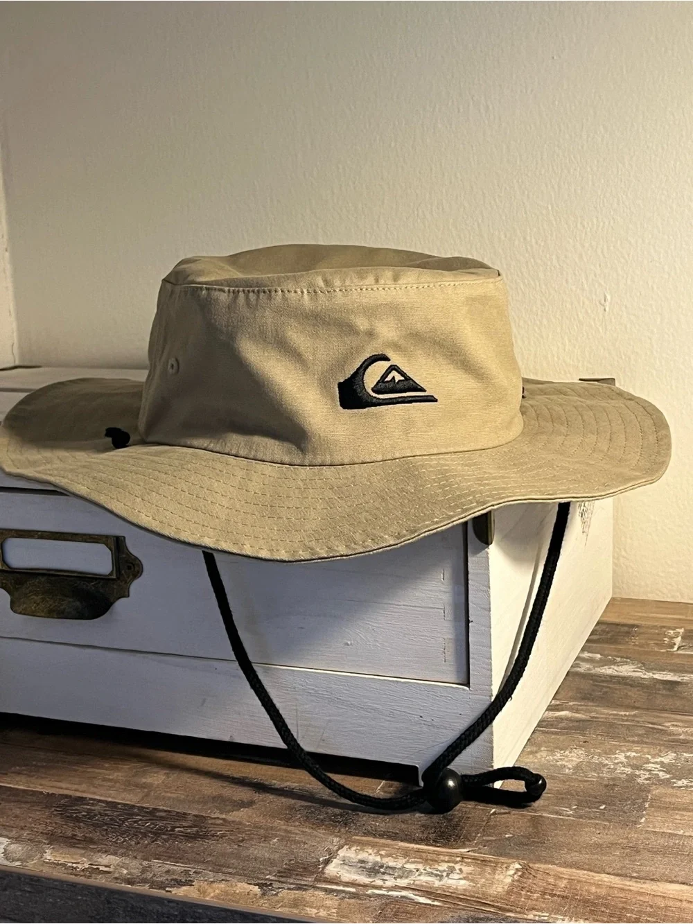 Quiksilver Bushmaster Safari Hat with Chin Cord in Khaki
